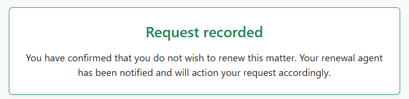 Request recorded – agent notified